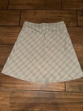 Plaid A-Line Mini Skirt in Light Gray-12